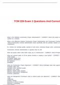 TCM 226 Exam 1 Questions And Correct Answers