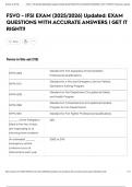 FSVO - IFSI EXAM &lpar;2025&sol;2026&rpar; Updated&colon; EXAM QUESTIONS WITH ACCURATE ANSWERS &vert; GET IT RIGHT&excl;&excl;