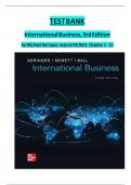TEST BANK for International Business&comma; 3rd Edition by Michael Geringer and Jeanne McNett All Chapter 1-15