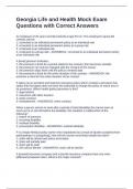Georgia Life and Health Mock Exam Questions with Correct Answers