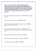 Chem v1&sol;v2&comma; AP V1&sol;V2&comma; HESI A2 Biology 2025 COMPREHENSIVE EXAM QUESTIONS &vert;FREQUENTLY TESTED QUESTIONS &vert;RECENTLY TESTING REAL EXAM QUESTIONS&vert;VERIFIED SOLUTIONS &lpar;100&percnt; CORRECT&rpar;