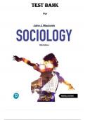 Test Bank for Sociology 18th Edition by John J&period; Macionis&period; All Chapters&period; PDF 2025