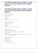 FTCE MIDDLE GRADES SOCIAL SCIENCES 5-9 EXAM LATEST ACTUAL EXAM QUESTIONS AND CORRECT ANSWERS