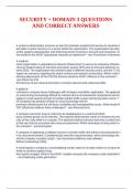 SECURITY &plus; DOMAIN 3 QUESTIONS AND CORRECT ANSWERS
