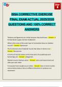 ISSA CORRECTIVE EXERCISE FINAL EXAM ACTUAL 2025&sol;2026 QUESTIONS AND 100&percnt; CORRECT ANSWERS