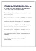 CCAR Recovery Coaching 101 ACTUAL EXAM QUESTIONS WITH COMPLETE SOLUTION GUIDE &lpar;A&plus; GRADED 100&percnt; VERIFIED&rpar; LATEST VERSION 2025&excl;&excl;