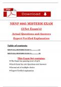 NRNP 6665 &ndash; Midterm Exam &lpar;2 Set Exams&rpar;&colon; Psychiatric-Mental Health Nurse Practitioner Across the Lifespan I &vert; Walden University &lpar;2025&rpar; &vert; Actual Questions and Verified Answers
