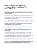 GA Life&comma; Health and Accident Insurance Exam Questions with Correct Answers