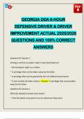 GEORGIA DDA 6-HOUR DEFENSIVE DRIVER & DRIVER IMPROVEMENT ACTUAL 2025&sol;2026 QUESTIONS AND 100&percnt; CORRECT ANSWERS