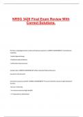 NRSG 3420 Final Exam Review With Correct Solutions