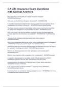 GA Life Insurance Exam Questions with Correct Answers