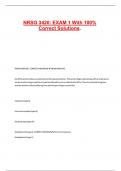 NRSG 3420 EXAM 1 With 100&percnt; Correct Solutions
