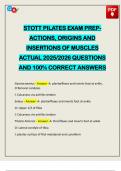 STOTT PILATES EXAM PREPACTIONS&comma; ORIGINS AND INSERTIONS OF MUSCLES ACTUAL 2025&sol;2026 QUESTIONS AND 100&percnt; CORRECT ANSWERS