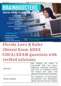 Florida Laws & Rules &lpar;Dental Exam ADEX CDCA&rpar; EXAM questions with verified solutions