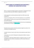 ACHE'S BOARD OF GOVERNORS EXAM QUESTIONS & ANSWERS FOR GUARANTEED SUCCESS