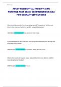 ADULT RESIDENTIAL FACILITY &lpar;ARF&rpar; PRACTICE TEST 2025 &vert; COMPREHENSIVE Q&A FOR GUARANTEED SUCCESS