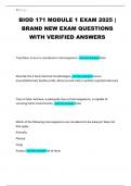 BIOD 171 MODULE 1 EXAM 2025 &vert; BRAND NEW EXAM QUESTIONS WITH VERIFIED ANSWERS
