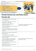 Florida Dental Law and Rules Exam Practice Qs With accurate solutions &plus; Rationales