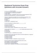 Registered Technician Exam Prep Questions with Accurate Answers