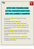 GPSTC SRO TRAINING EXAM ACTUAL 2025&sol;2026 QUESTIONS AND 100&percnt; CORRECT ANSWERS