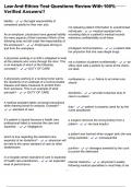 Law And Ethics Test Questions Review With 100&percnt; Verified Answers&excl;&excl;
