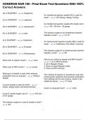 HONDROS NUR 150 - Final Exam Test Questions With 100&percnt; Correct Answers