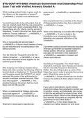 BYU GOVT-041-S003&colon; American Government and Citizenship Final Exam Test with Verified Answers Graded A&plus;
