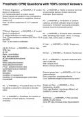 Prosthetic CPM&vert; Questions with 100&percnt; correct Answers