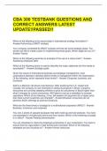 CBA 300 TESTBANK QUESTIONS AND CORRECT ANSWERS LATEST UPDATE&excl;&excl;PASSED&excl;&excl; 