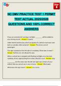 NC DMV PRACTICE TEST 1 PERMIT TEST ACTUAL 2025&sol;2026 QUESTIONS AND 100&percnt; CORRECT ANSWERS