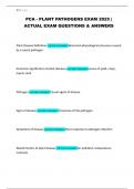 PCA - PLANT PATHOGENS EXAM 2025 &vert; ACTUAL EXAM QUESTIONS & ANSWERS
