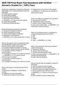 NUR 129 Final Exam Test Questions with Verified Answers Graded A&plus; &vert; 100&percnt; Pass