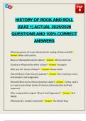 HISTORY OF ROCK AND ROLL &lpar;QUIZ 1&rpar; ACTUAL 2025&sol;2026 QUESTIONS AND 100&percnt; CORRECT ANSWERS