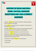 HISTORY OF ROCK AND ROLL EXAM 1 ACTUAL 2025&sol;2026 QUESTIONS AND 100&percnt; CORRECT ANSWERS