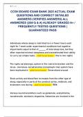 CCSH BOARD EXAM BANK 2025 ACTUAL EXAM  QUESTIONS AND CORRECT DETAILED  ANSWERS &lpar;VERIFIED ANSWERS&rpar; ALL  ANSWERED &lbrace;260 Q & A&rcub; ALREADY GRADED A&plus; &sol;  FREQUENTLY TESTED QUESTIONS &vert;  GUARANTEED PASS 