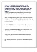 COSC 275 Final Exam Palmer 2025 UPDATE&vert; COMPREHENSIVE QUESTIONS AND VERIFIED ANSWERS &lpar;COMPLETE SOLUTIONS&rpar; GUARANTEED SUCCESS &vert;GRADE A&plus;&excl;&excl; &lpar;100&percnt; ACCURATE&rpar; GET IT RIGHT&excl;&excl;