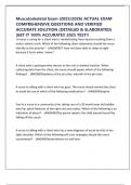 Musculoskeletal Exam &lpar;2025&sol;2026&rpar; ACTUAL EXAM COMPREHENSIVE QUESTIONS AND VERIFIED ACCURATE SOLUTION &lpar;DETAILED & ELABORATED&rpar; &vert;GET IT 100&percnt; ACCURATE&excl;&excl; 2025 TEST&excl;&excl;