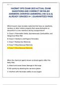 HAZMAT OPS EXAM 2025 ACTUAL EXAM  QUESTIONS AND CORRECT DETAILED  ANSWERS &lpar;VERIFIED ANSWERS&rpar; &lbrace;100 Q & A&rcub;  ALREADY GRADED A&plus; &vert; GUARANTEED PASS 