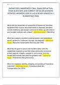 HAZMAT OPS&sol; AWARENESS FINAL EXAM 2025 ACTUAL  EXAM QUESTIONS AND CORRECT DETAILED ANSWERS  &lpar;VERIFIED ANSWERS&rpar; &lbrace;205 Q & A&rcub; ALREADY GRADED A&plus; &vert;  GUARANTEED PASS 