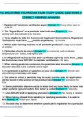 VA REGISTERED TECHNICIAN EXAM STUDY GUIDE&vert; QUESTIONS & CORRECT VERIFIED ANSWERS