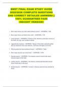 BMST FINAL EXAM STUDY GUIDE  2025&sol;2026 COMPLETE QUESTIONS  AND CORRECT DETAILED ANSWERS &vert;&vert;  100&percnt; GUARANTEED PASS   <RECENT VERSION> 