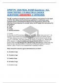 CPNP-PC  2025 REAL EXAM Questions &vert; ALL  YEAR TESTED &vert;175 MULTIPLE CHOICE  QUESTIONS ANSWERED &lpar;3 VERSIONS&rpar;