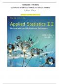 Complete Test Bank Applied Statistics II&colon; Multivariable and Multivariate Techniques&period; 3rd Edition by Rebecca M&period; Warner &lpar;All Chaptersz&comma; Latest Edition&comma; Verified Answers&rpar;