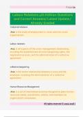 Labour Relations 4th Edition Questions  and Correct Answers&sol; Latest Update &sol;  Already Graded 