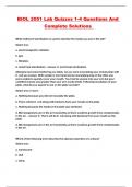 BIOL 2051 Lab Quizzes 1-4 Questions And Complete Solutions 