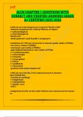 ACCN CHAPTER 1 QUESTIONS WITH CORRECT AND VERIFIED ANSWERS GRADE A&plus; CERTIFIED 2025-2026