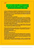 ACCN CCRN GRADE A CERTIFIED EXAM WITH 100&percnt; CORRECT AND VERIFIED ANSWERS 2025-2026