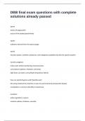 DBB final exam questions with complete solutions already passed