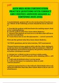 ACCN MED-SURG CERTIFICATION PRACTICE QUESTIONS WITH CORRECT AND VERIFIED ANSWERS GRADED A&plus; CERTIFIED 2025-2026