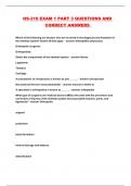 HS-310 EXAM 1 PART 3 QUESTIONS AND CORRECT ANSWERS 